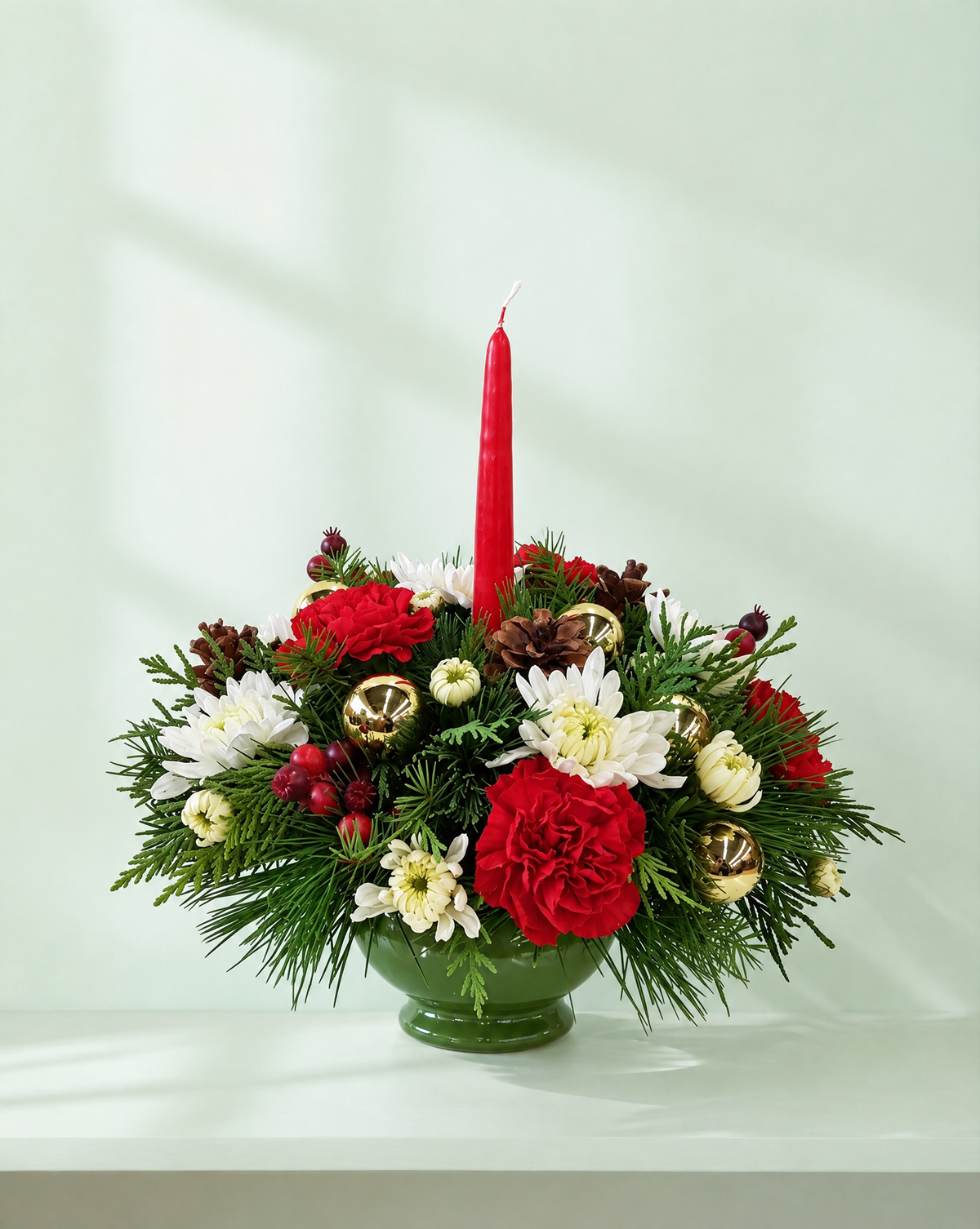 Holiday Bowl with Flowers